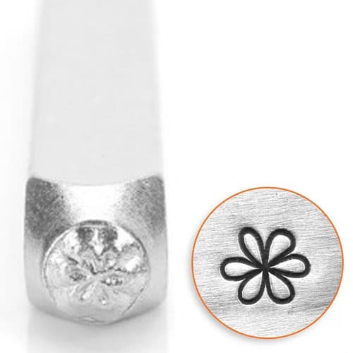Prägelstämpel - stl. 6 mm - L: 65 mm - Blomma