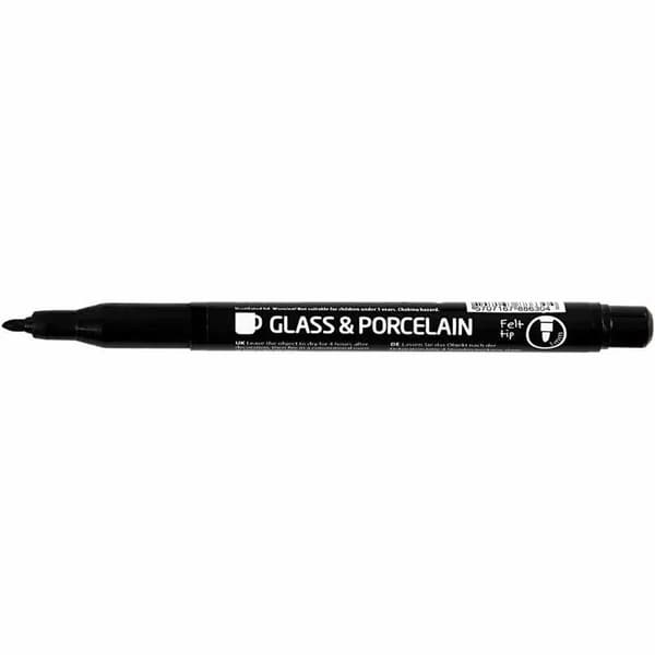 Porselen- & Glasspenn Svart - Tegn på glass, porselen & speil