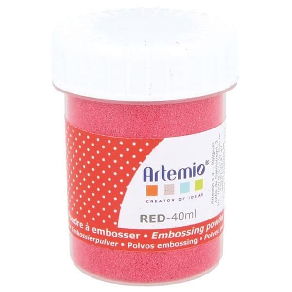 Embossingpulver - ARTEMIO - Röd - 40 ml - Opaque - För Scrapbooking och Gratulationskort
