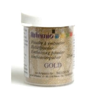 Embossing Powder - ARTEMIO - Guld - Mycket fin struktur - Användning scrapbooking - Gyllene färg