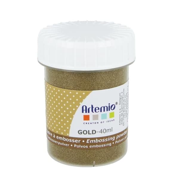 Prägning pulver - Artémio - Guld - 40ml - Perfekt för scrapbooking - Heminredning