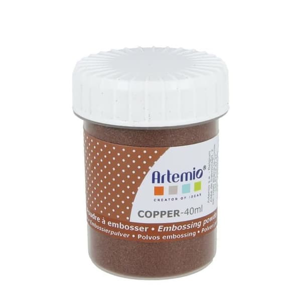 Reliefpulver för att embossa - Artémio - Kopparfärgad - 40ml - Idealisk för scrapbooking - Fimo-skapelser