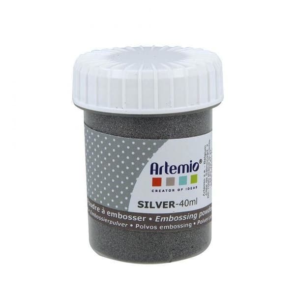 Reliefpulver - ARTEMIO - Silver - 40ml - Perfekt för scrapbooking och heminredning
