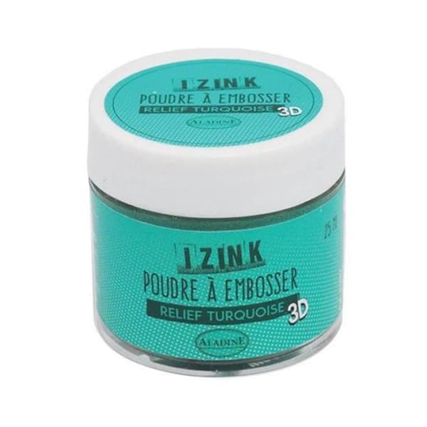 Puder för embossing - Aladine - Izink - 25 ml - Turkos - För scrapbooking