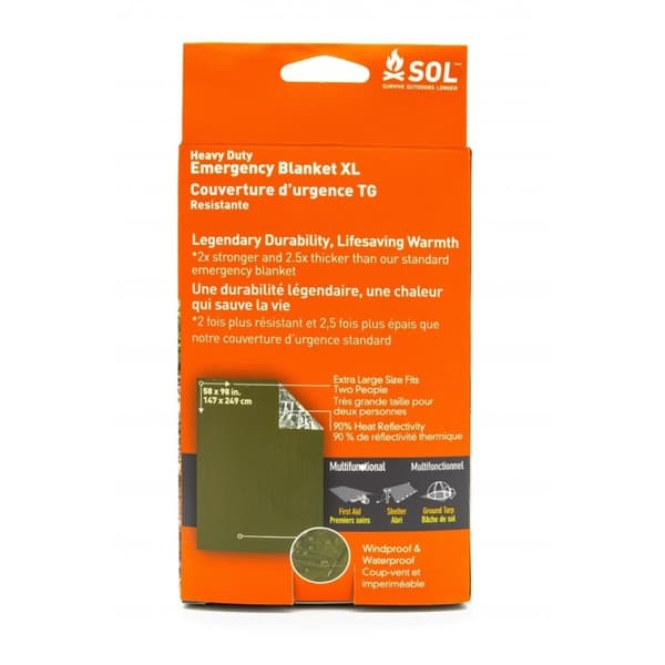 SOL HEAVY DUTY EMERGENCY BLANKET XL, nödfilt kraftig