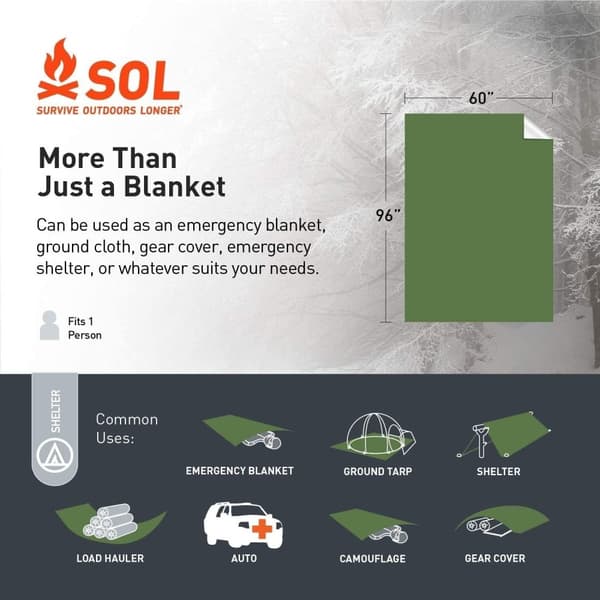 SOL HEAVY DUTY EMERGENCY BLANKET XL, nödfilt kraftig
