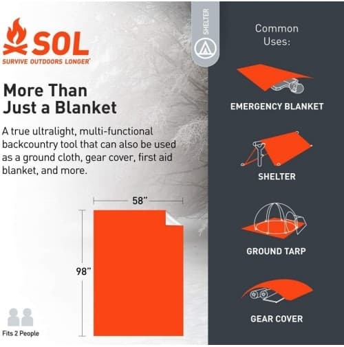 SOL EMERGENCY BLANKET XL, nödfilt värmereflekterande