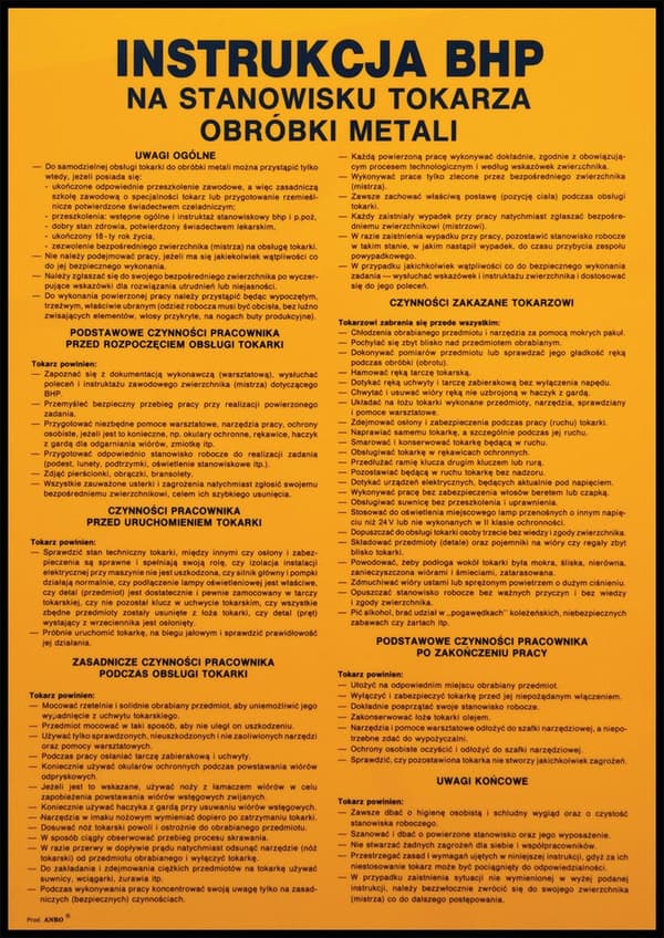 Arbejdsmiljøinstruktioner "Arbejdsmiljøinstruktioner for metalbearbejdningsdrejere"