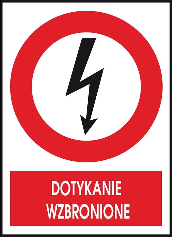 Elektrisk skilt med "Berøring forbudt"