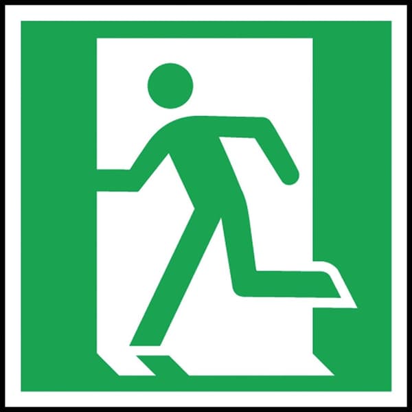 Nødudgangsskilt "Højre nødudgangsdør" PT - PVC-plade