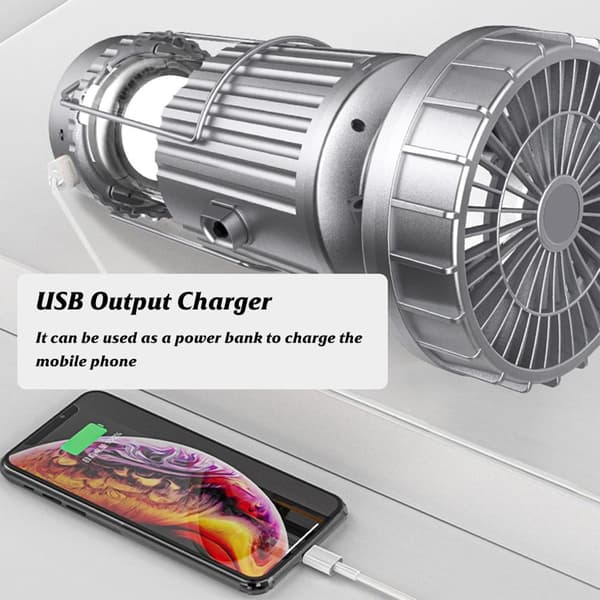 OBOSOE Solar Camping Lights, Telt Fan, Camping Lantern, Nød Håndholdt Hæng genopladelige LED telte Fan Desk Fan til udendørs kontor Rejsebil Hjem