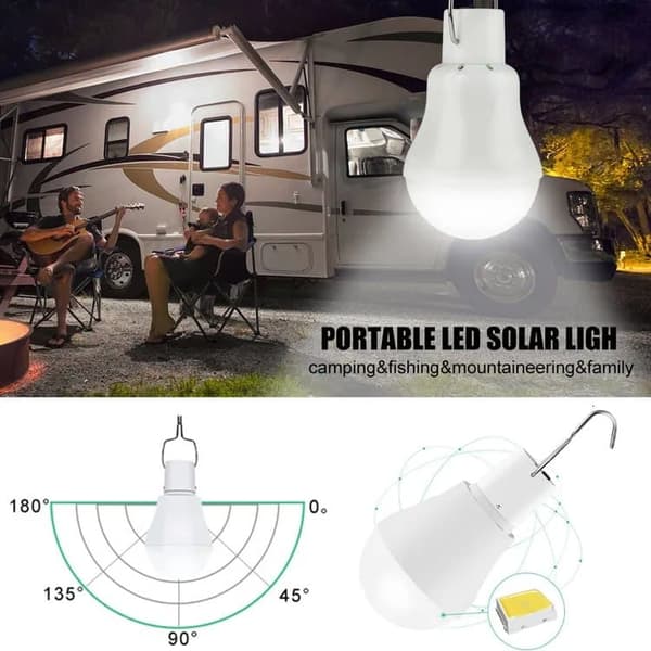 Lollanda solcellelampe, LED solcellelampe med solpanel – vandtæt, LED, nødbelysning, udendørs, to opladningstilstande