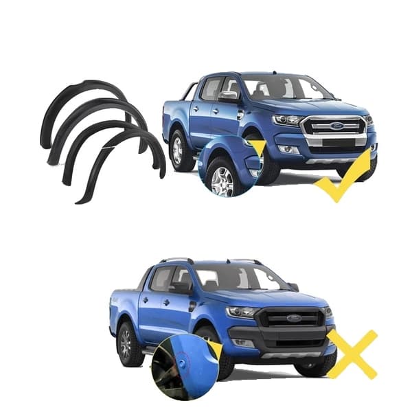 Fender Flares, sopii Ford Ranger 2015-2022, mukana mudguards, 2015-2018 2015-2018