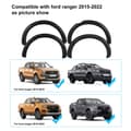 Pikkukuva 2 / 4: Mustat mustat lokasuojat Ford Rangerille, helppo asennus, 2015-2022 mallit.,2015-2018