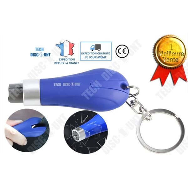 TD® Small Safety Hammer Emergency Rescue Tool Auto Escape Glas Kill Switch Säkerhetsbältesklippare Nyckelring
