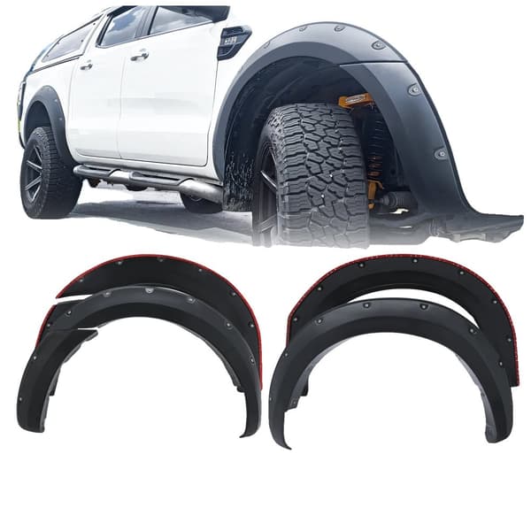 Hjulbåge Fender Flares, Ficka Nitad Design, Passar till Ford Ranger 2016-2022,Bultstil 2015-2022