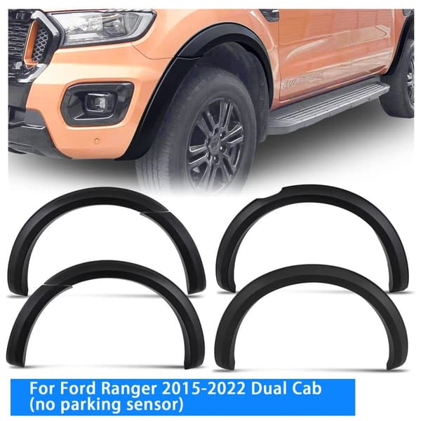 Hjulkasse Skærmforøgere, Lomme Nitte Design, Passer til Ford Ranger 2016-2022,Slank Stil 2015-2022