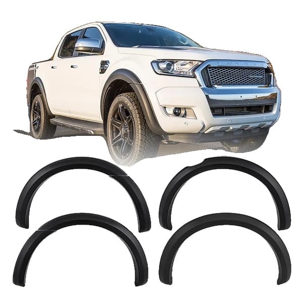 Fenderforlængere, muddkapsbeskyttelse, kompatibilitet med Ford Ranger, NON HOLE 2015-2018