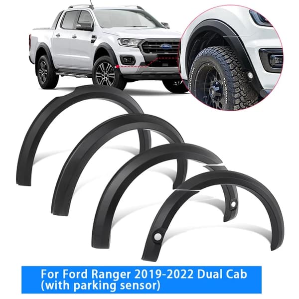 Hjulkasse Skærmforøgere, Lomme Nitte Design, Passer til Ford Ranger 2016-2022, Slank Stil 2019-2022