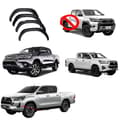 Miniatyrbillede 1 af 2: Toyota Hilux Skærmforøgere, Hjulbuebeskyttelse, Mat Sort Finish, 2016-2023