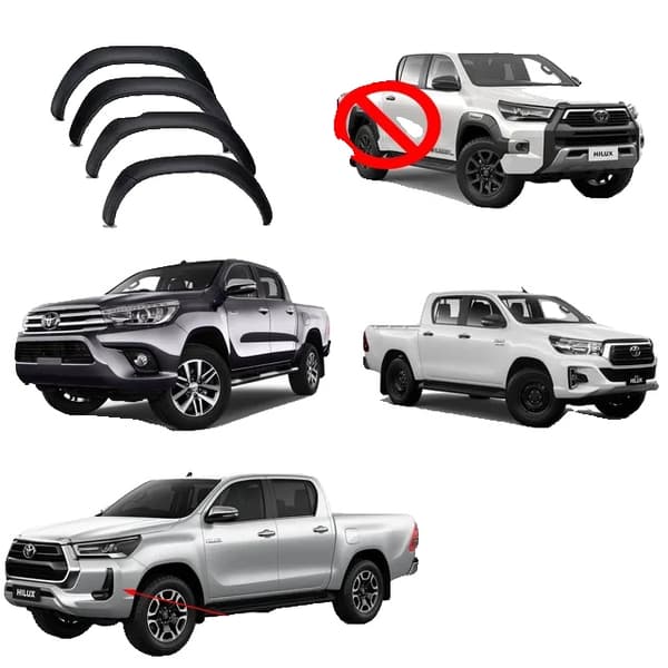 Toyota Hilux Skærmforøgere, Hjulbuebeskyttelse, Mat Sort Finish, 2016-2023