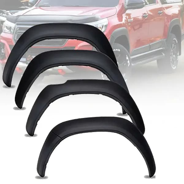 Toyota Hilux Muddkasser, Hjulbuebeskyttelse, Mat Sort Finish, MATTE BLACK
