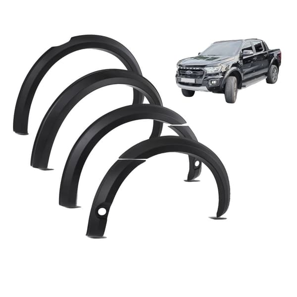 Matte sorte skærmforlængere til Ford Ranger, nem installation, 2015-2022 modeller.,2019-2022