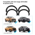 Pikkukuva 2 / 2: Mustat mustat lokasuojat Ford Rangerille, helppo asennus, 2015-2022 mallit.,2015-2022