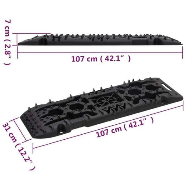 vidaXL Luistonestomatto 2 kpl musta 107x31x7 cm nailon