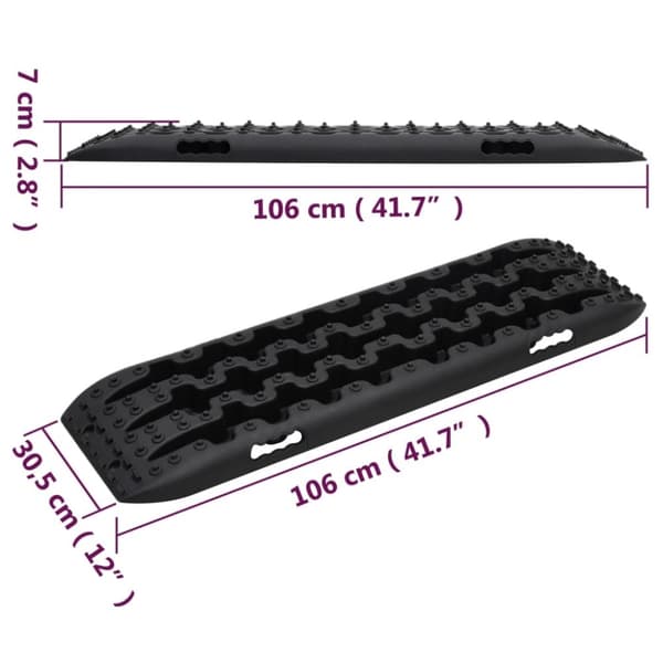 vidaXL Luistonestomatto 2 kpl musta 106x30,5x7 cm nailon