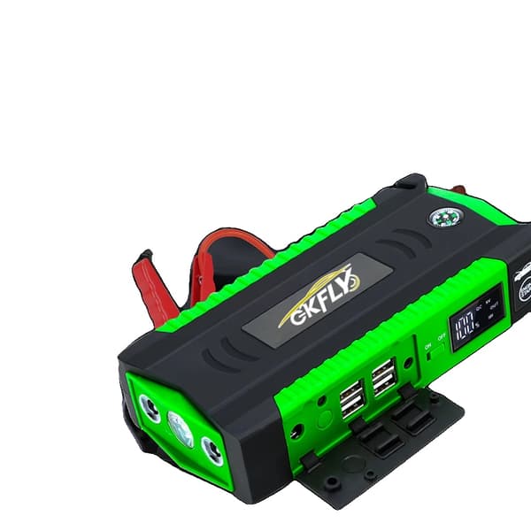 Auton käynnistysakku, 18000mAh kapasiteetti, monipuoliset USB-latausliitännät,vihreä