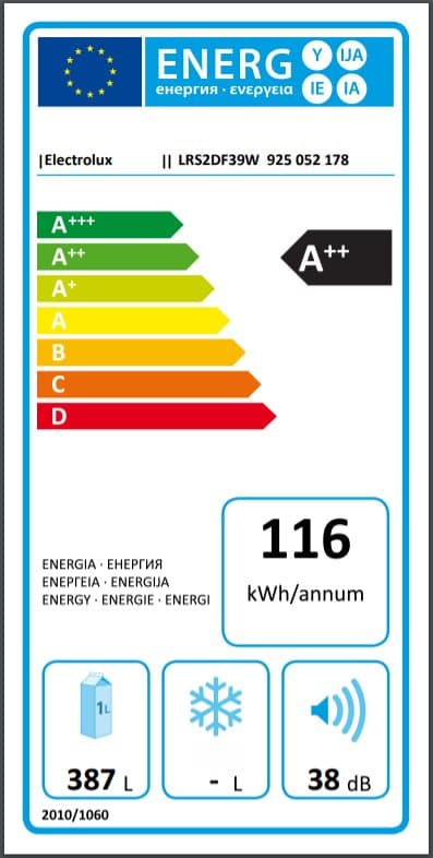 A++ Electrolux kyl LRS2DF39W