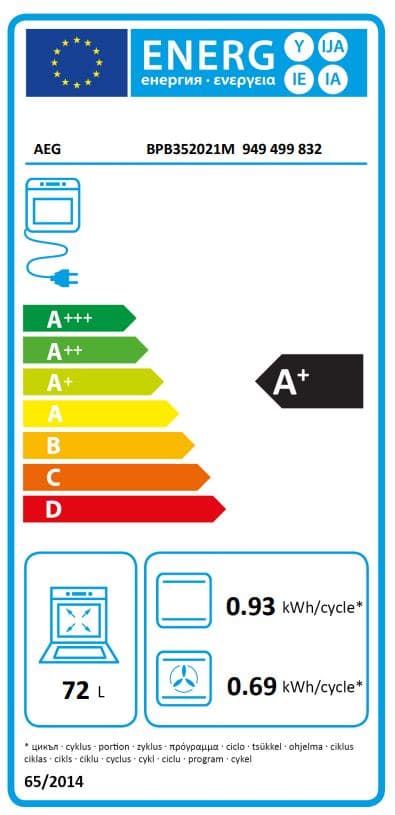A+ AEG ångugn BPB352021M