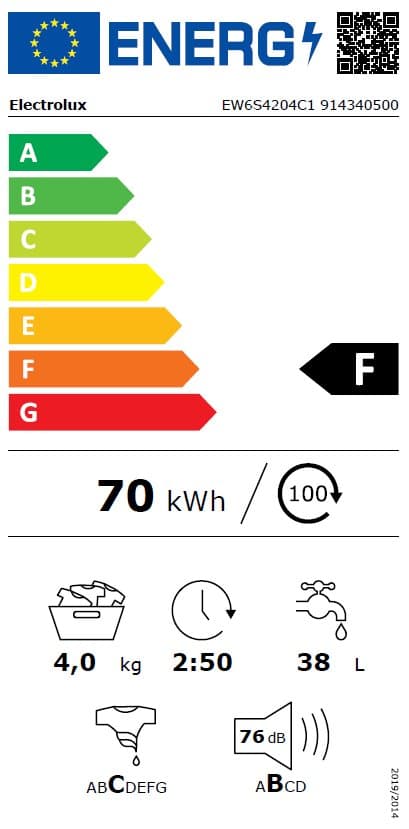 F Electrolux tvättmaskin EW6S4204C1