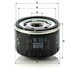 MANN FILTER Oljefilter W75/3