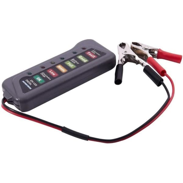 12V bilbatteri och generatortestare - och laddningsgeneratorbatteriladdningstest (LED-indikation)
