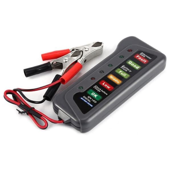 TIROL 12V Generator batteritestare med 6 LED-indikatorer