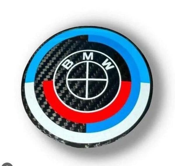 4x Fälgnavskåpa Hjulcenterkåpa BMW 68mm KARBON BLÅ Ny