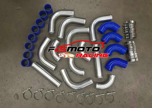 Aluminium Intercooler Turbo Rørkit, 64 mm Diameter, Holdbar Konstruktion, Forbedret Luftstrøm
