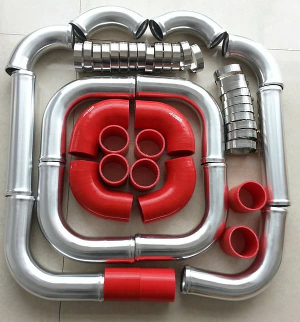 Aluminium Intercooler Turbo Rørkit, 64 mm Diameter, Holdbar Konstruktion, Forbedret Luftstrøm
