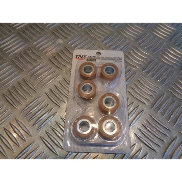 6 tnt racing keramiska variatorrullar 23 x 18 mm - 25 gr skoter honda kymco suzuki 200 250 300 sh framsyn fes mxu grand dink