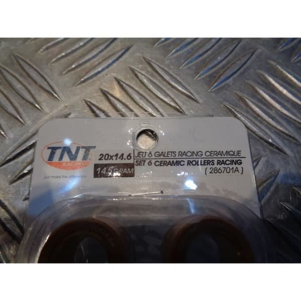 6 tnt racing keramiska variatorrullar 20 x 14,6 mm - 14,5 gr skoter honda kymco 125 pantheon sh swing sh pcx grand dink sym ...