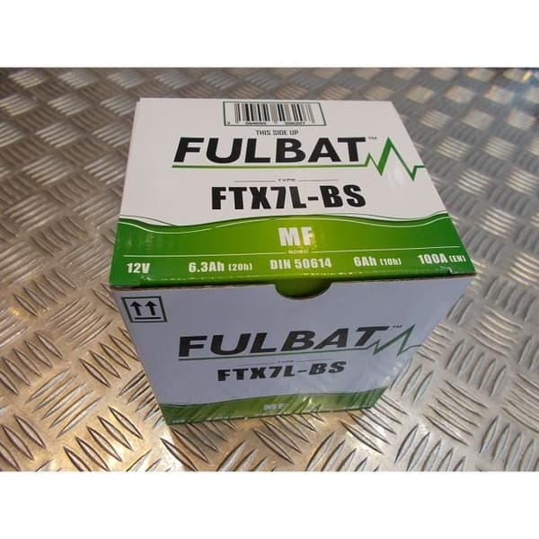 12v batteri - 6Ah fulbat ytx7l-bs (Lg114xL71xH131) levereras med motorcykel skoter syrapaket
