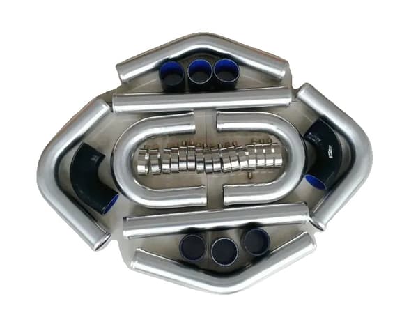 Turbo Intercooler Rørkit, 2 Tommer Størrelse, Legeret Aluminium Materiale,BLÅ Sort