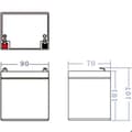 Miniatyrbild 2 av 4: Batteri 12V 4.5Ah - 4.74mm - 151 x 98 x 94 mm