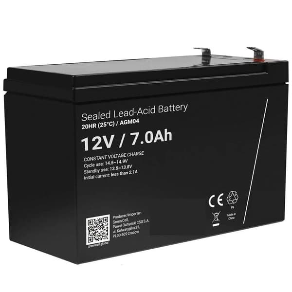 Batteri 12V 7Ah - 4.74mm - 151 x 98 x 94 mm