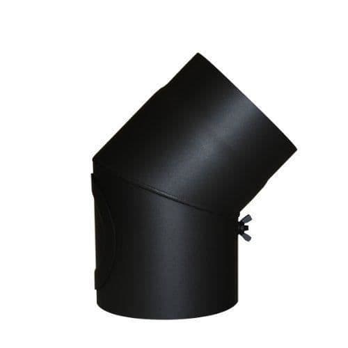 Kamino-Flam Ofenrohr / Rauchrohr Bogenknie 45 150mm Senotherm schwarz ohne Tür - 331825