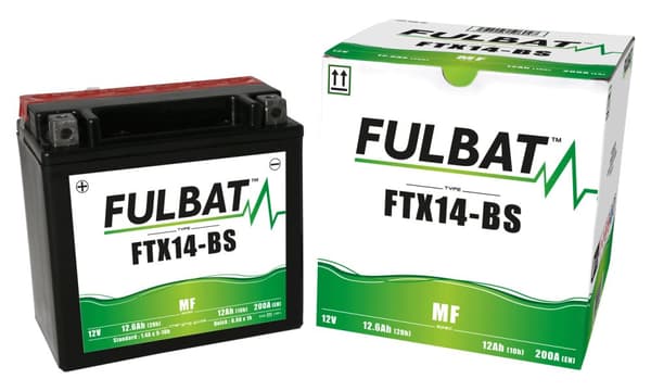 FULBAT YTX14-BS batteri (AGM, service, syre inkluderet)