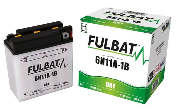 FULBAT 6N11A-1B batteri (tørt, brugbart, syre inkluderet)
