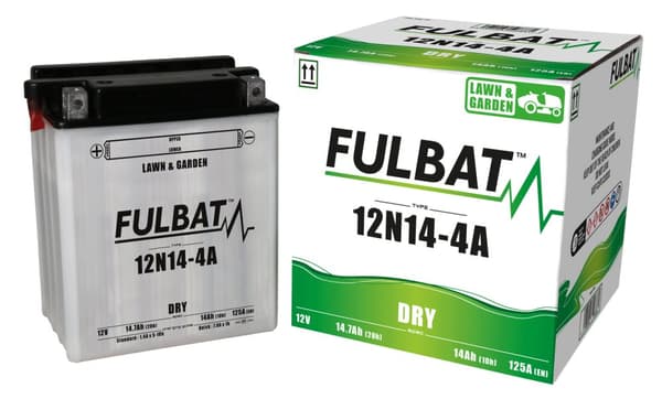 FULBAT LAWN&GARDEN batteri 12N14-4A (YB14-A2) (tørt, kan serviceres)